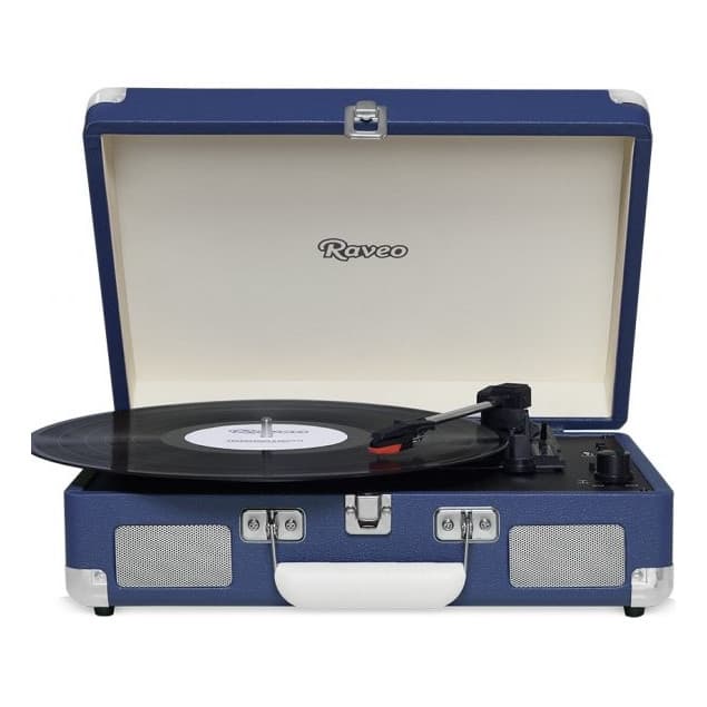 Vitrola Raveo Sonetto Chrome Navy Retro Toca Discos Vinil Bluetooth Vintage