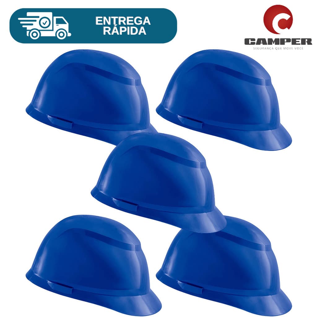 Kit 5 Capacete Segurança Com Carneira Obra Proteção Trabalho Epi Eletricista Engenheiro Avant Camper