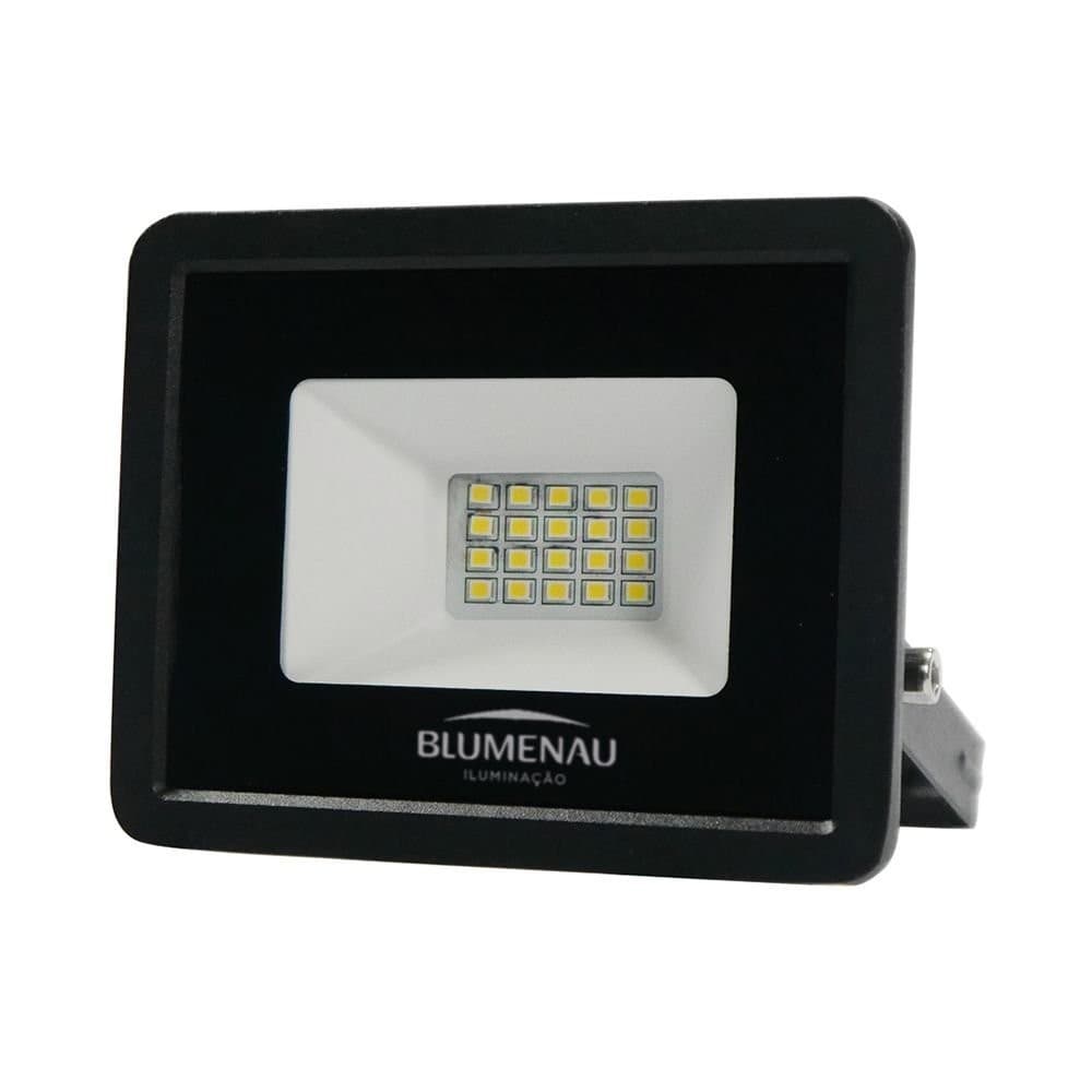 Refletor Blumenau de Led Slim 20W Holofote Prova D'água Preto Bivolt