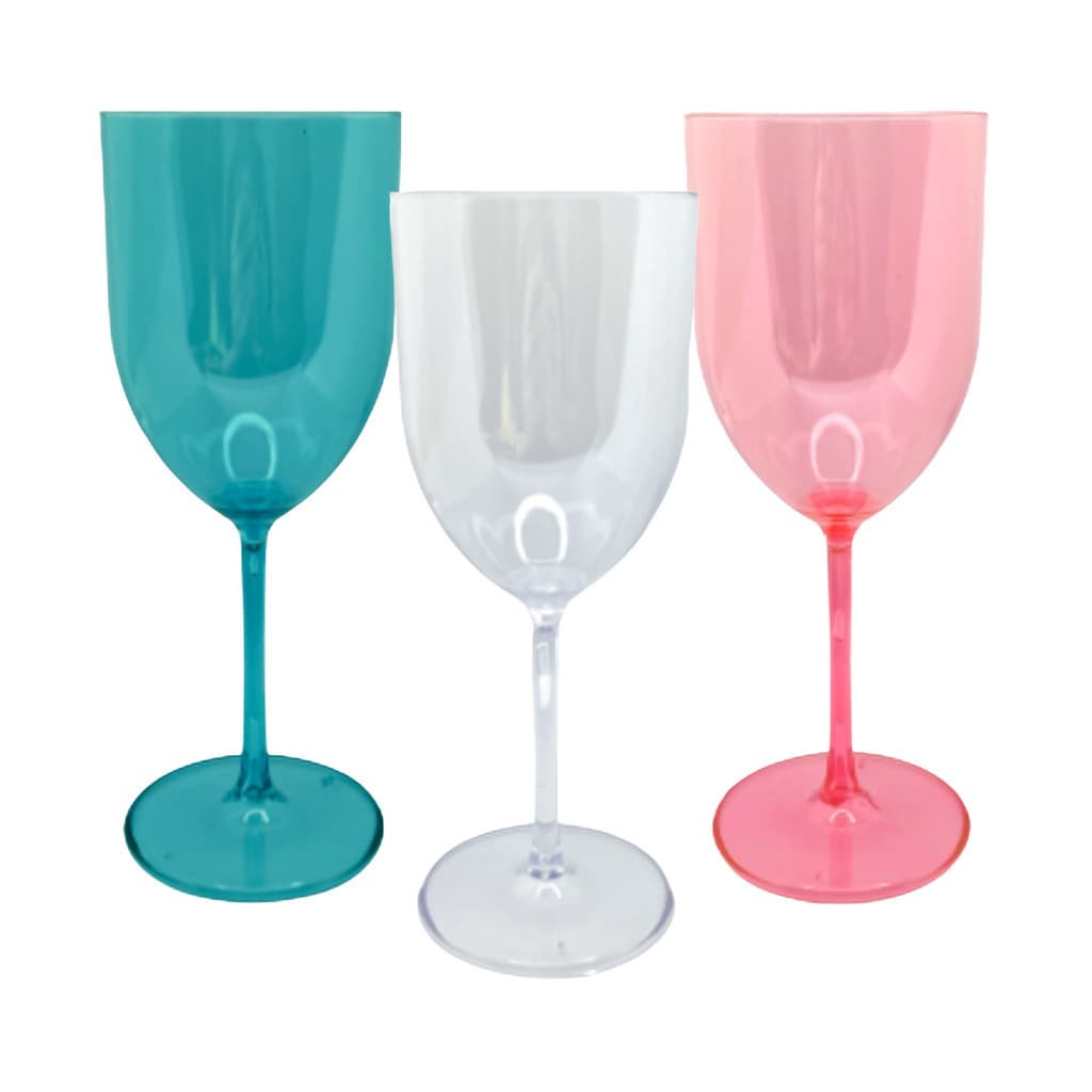 kit 25 Taça Vinho Acrílico 400ml Resistente de Alta Qualidade Drink Transparente