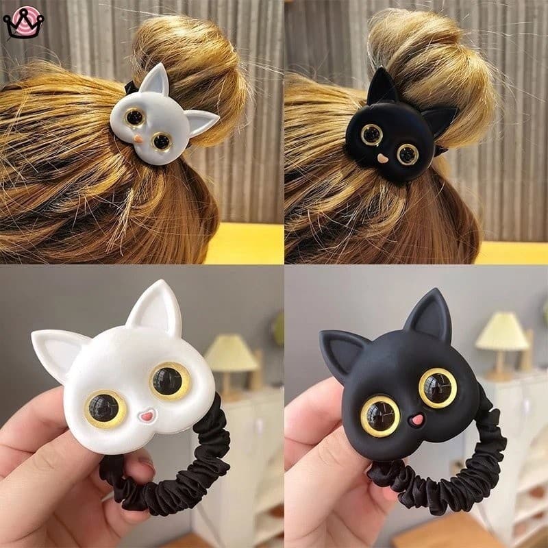Novas senhoras bonito elástico gato coreano cabelo elástico menina cabeleireiro crianças Fofoyd acessórios