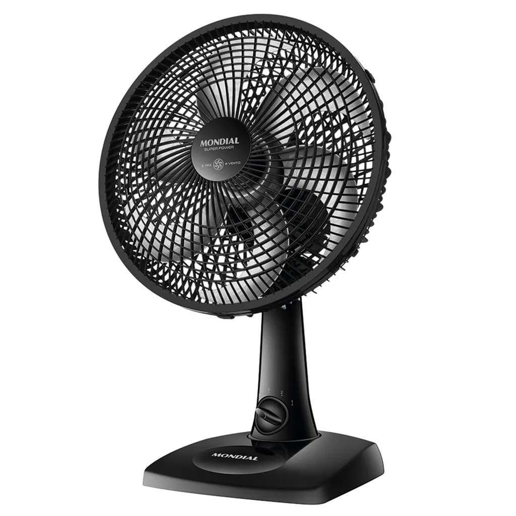 Ventilador de Mesa Mondial 6 Pás VSP-30-B Super Power 30cm com Alça de Transporte