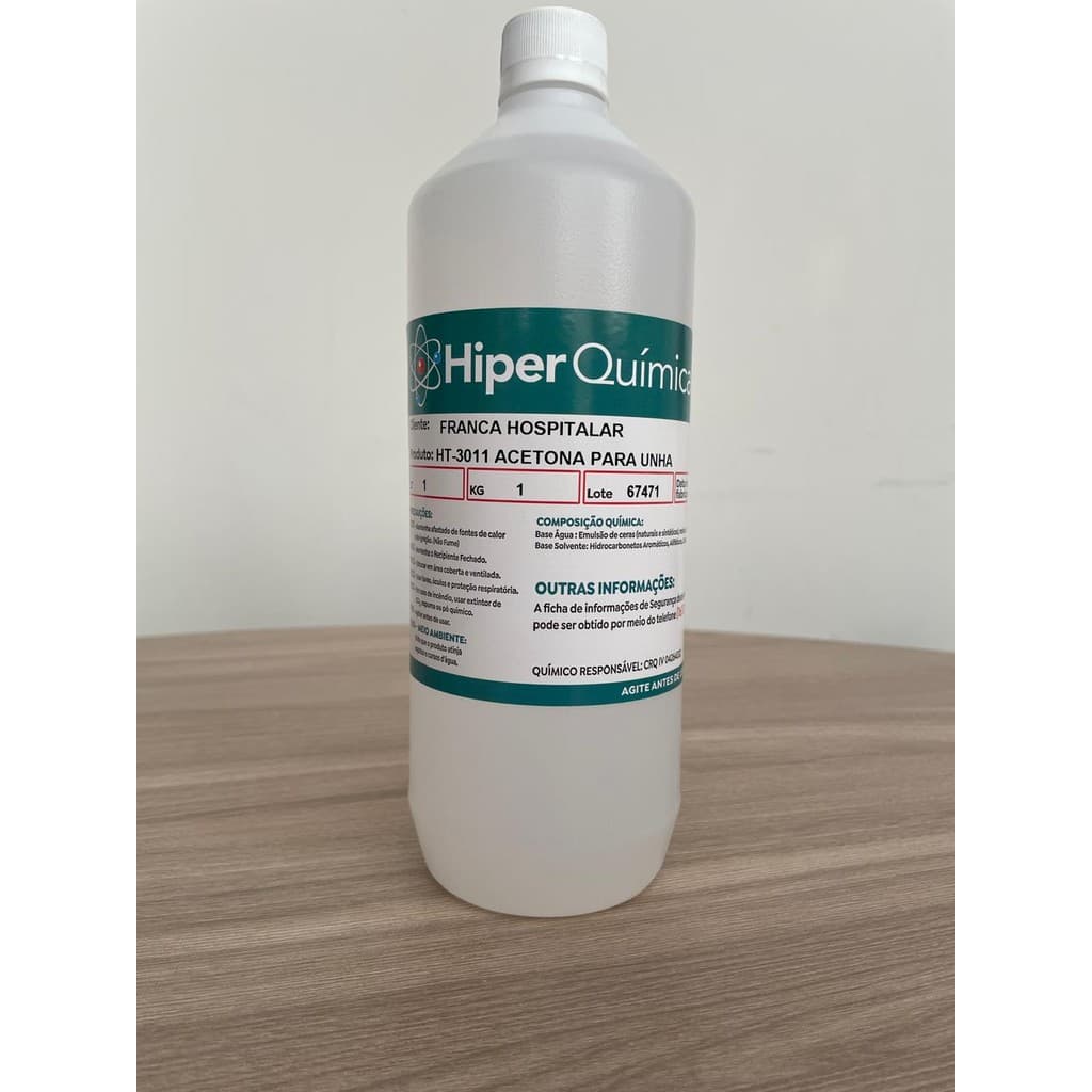 REMOVEDOR DE ESMALTE ACETONA  HIPER QUIMICA - 1 LITRO