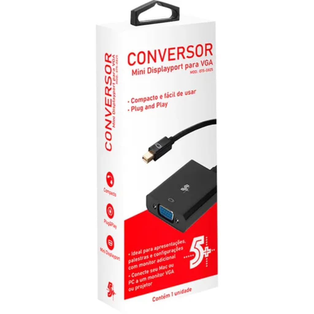CONVERSOR DE VIDEO - MINI DISPLAYPORT PARA VGA - 15CM