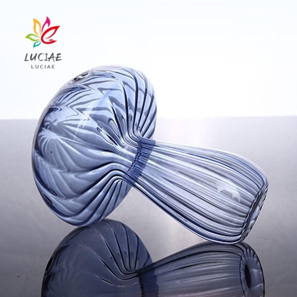 BRLUCIAE Vaso De Vidro Mesa De Decoração De Cogumelo Transparente