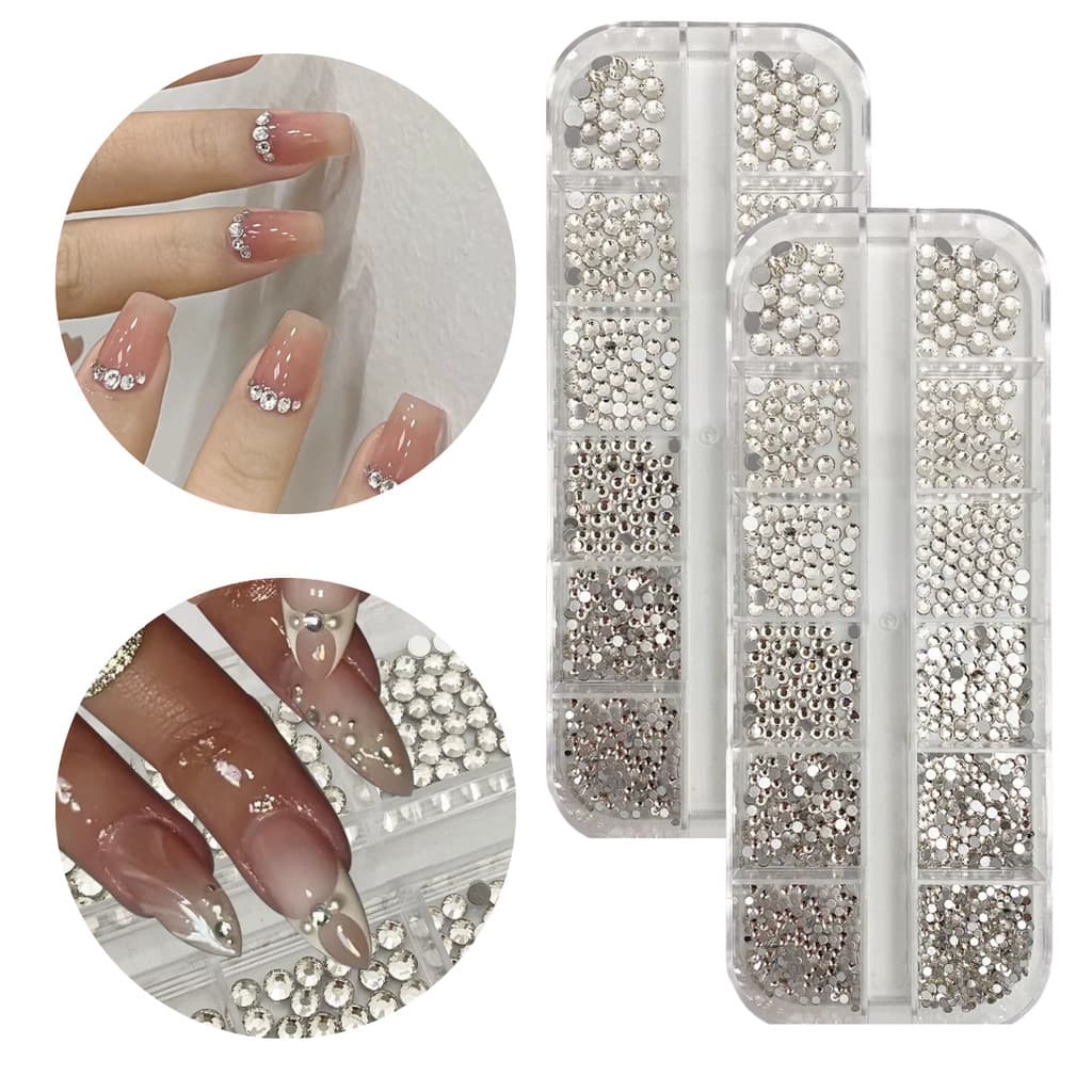 Kit 24 Pedrinhas Para Decoração De Unhas Strass Glitter Nail Art Maquiagem