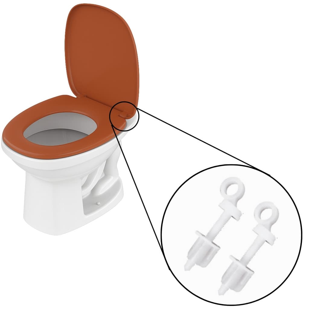 Assento Sanitário Tampa Oval Soft Caramelo + Parafuso de fixação para assento sanitário