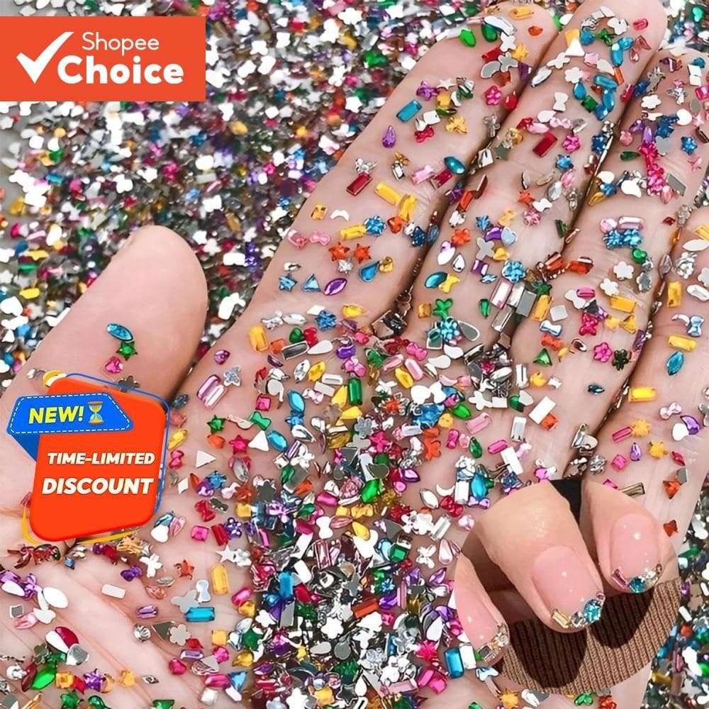 300 Pçs Mini Pedras Preciosas Multi Forma Pequena Arte Do Prego Flatback Strass Coração Estrela Flor Minúsculo Diamante