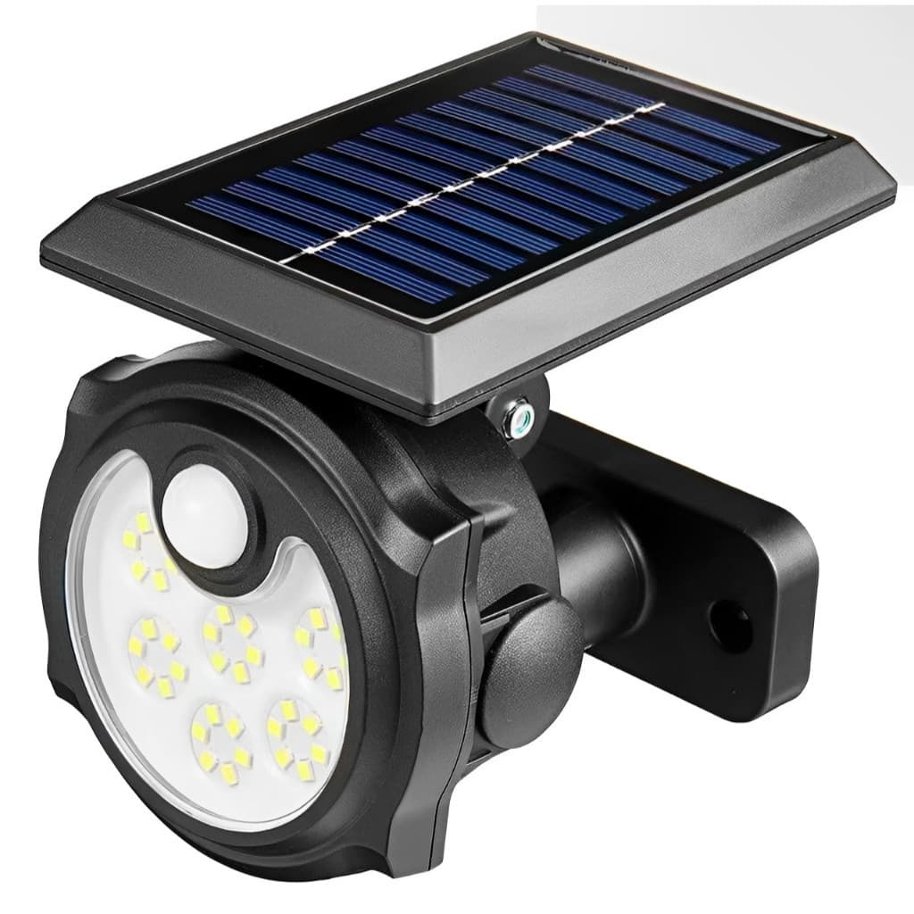 Refletor Luminária Led C/ Painel Solar E Espeto Para Jardim