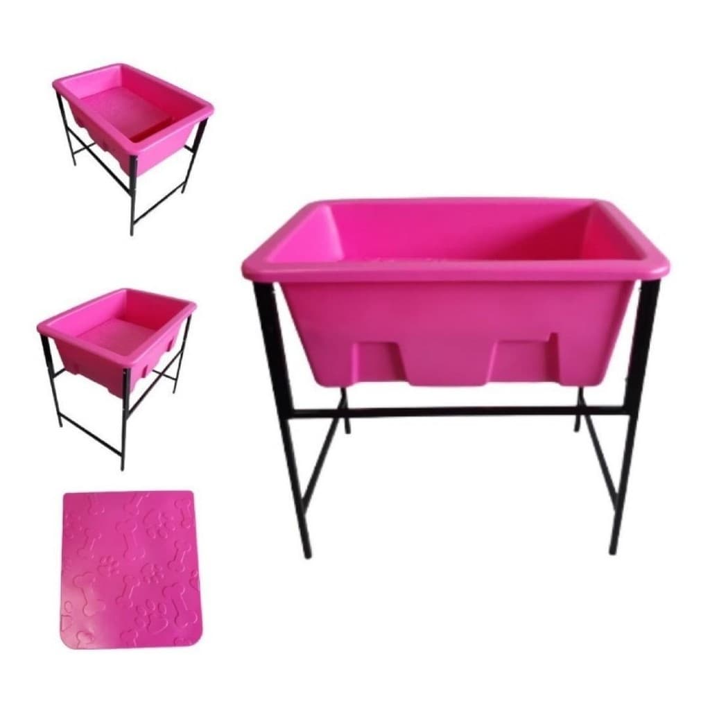 Banheira Profissional com Degrau para Petshop – Banho e Tosa Rotomoldada