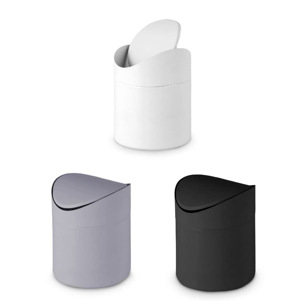 Mini Lixeira de Bancada Premium Matte Slim Cozinha Escritórios Clim 12x12x16cm