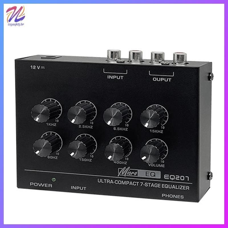 Pré-Amplificador EQ207 Equalizadores De 7 Bandas Modificadores De Som DC12V Entrada De Energia Mixer De Áudio
