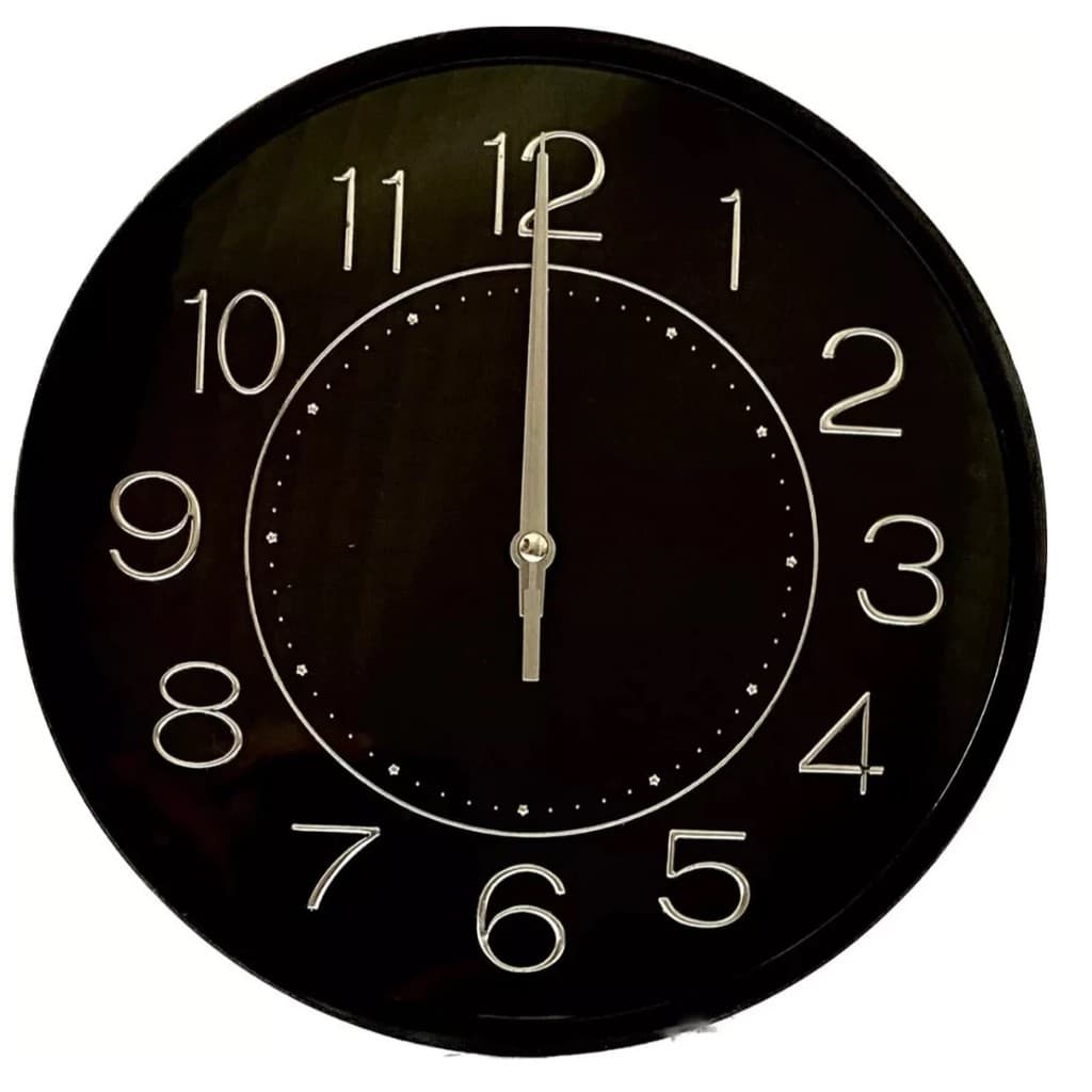 Relógio de Parede Preto 25cm Pilha Minimalista Silencioso Design Moderno Ambientes