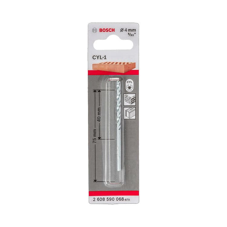 Broca Bosch Cyl-1 para Concreto Encaixe Cilindrico 4x40x75mm
