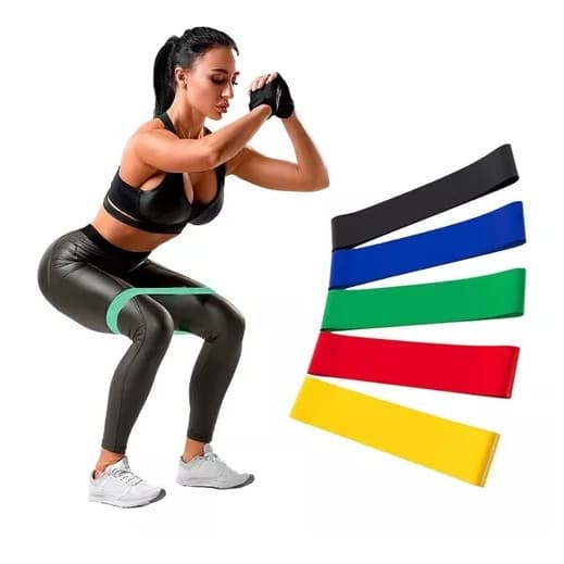 Kit 5 Faixas Elástico Pilates Em Latex Exercícios Casa