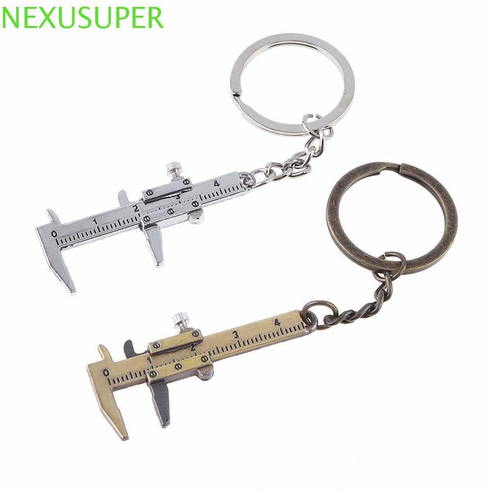NEXUSUPER Vernier Caliper Chaveiro Gadget Subseção Móvel Pingente Régua Simulação Medidor De Medição