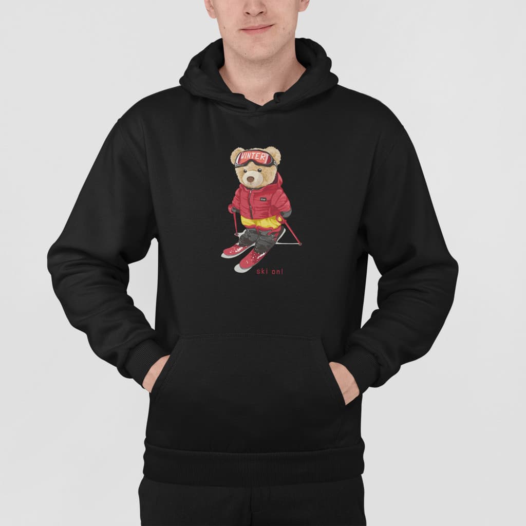 Moletom Blusa De Frio Urso Snow Boarding Streetwear Inverno