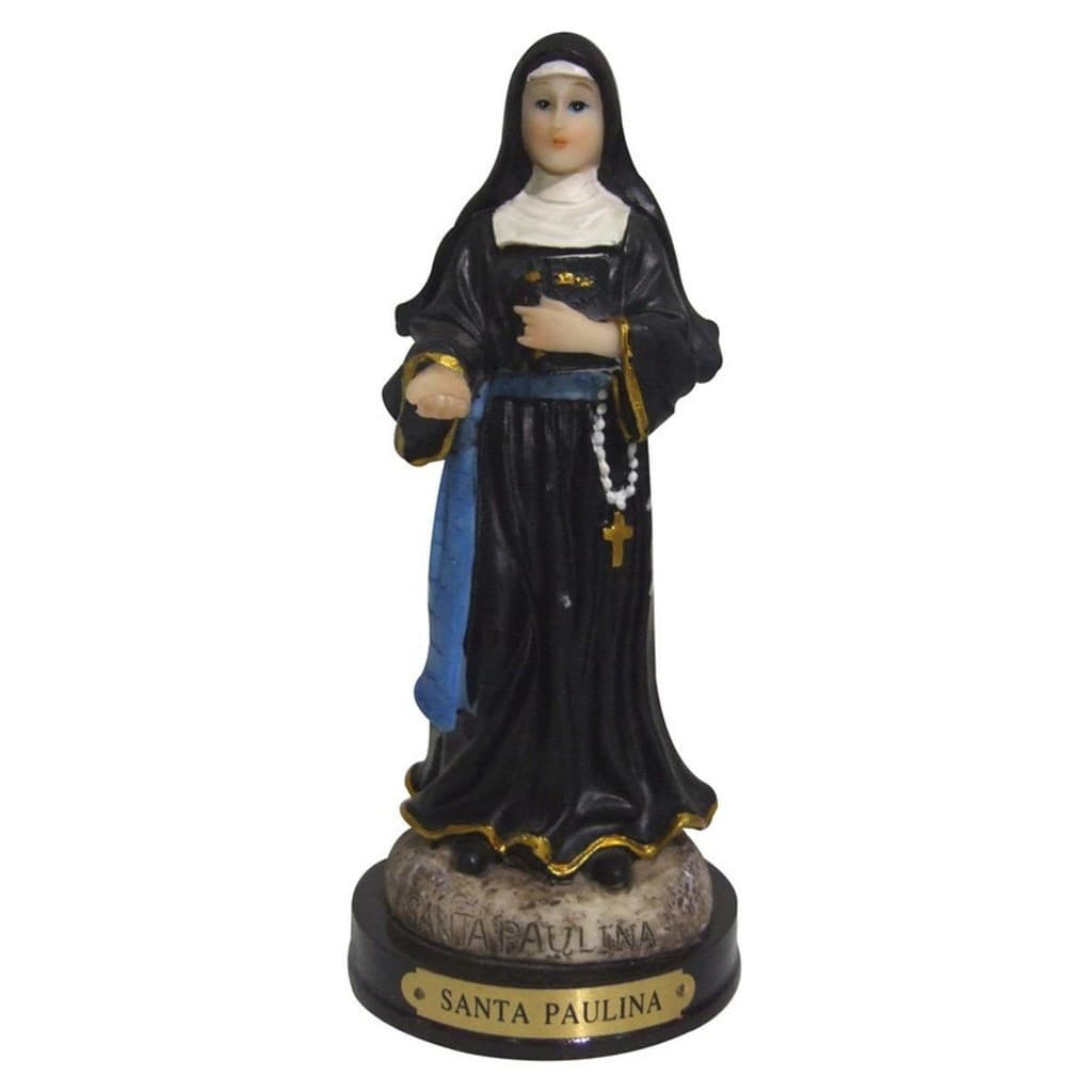 Imagem Santa Paulina Resina Importada Religiosa 14cm