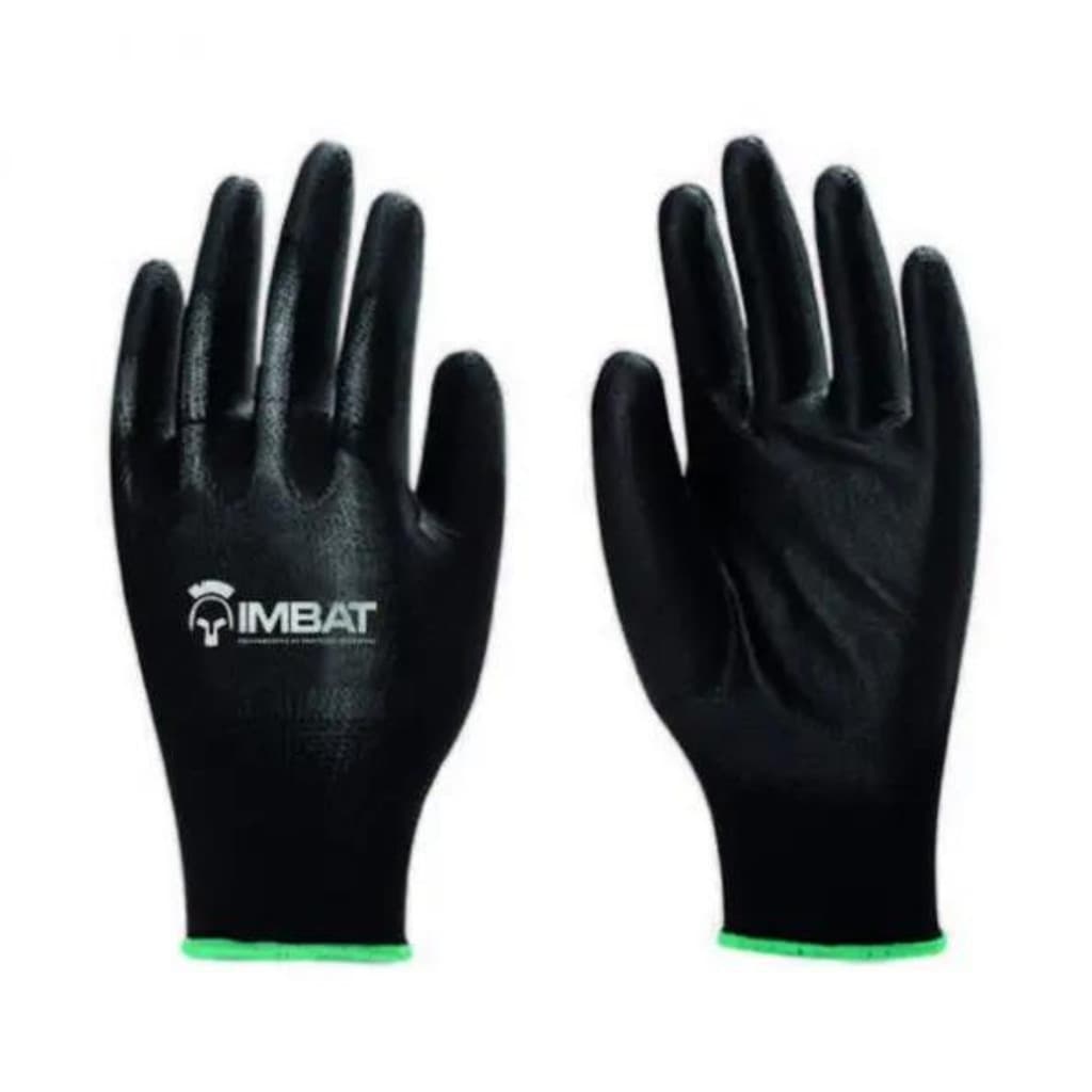 LUVA DE POLIESTER COM PU PRETO 09" IMBAT