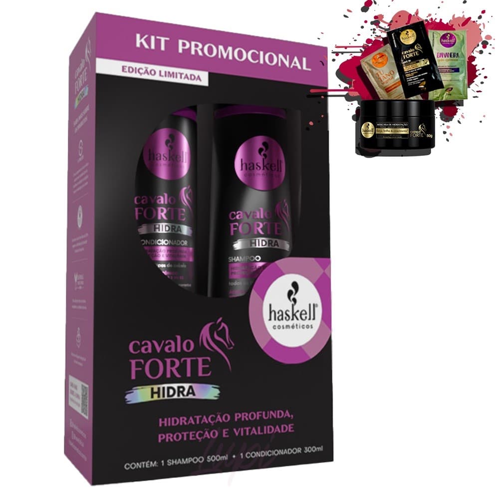 Promopack Haskell Cavalo Forte Hidra Sh 500ml Cond 300ml