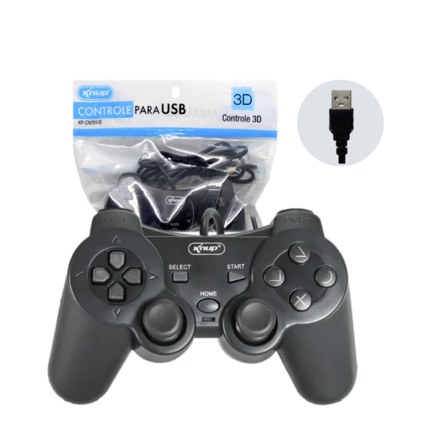 Controle para PC com fio Joystick Manete Usb para Pc Notebook