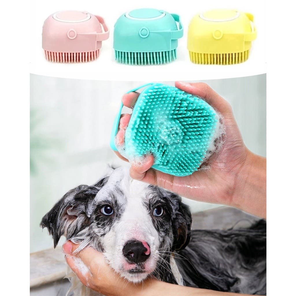 Escova de Silicone com Dispenser Pet