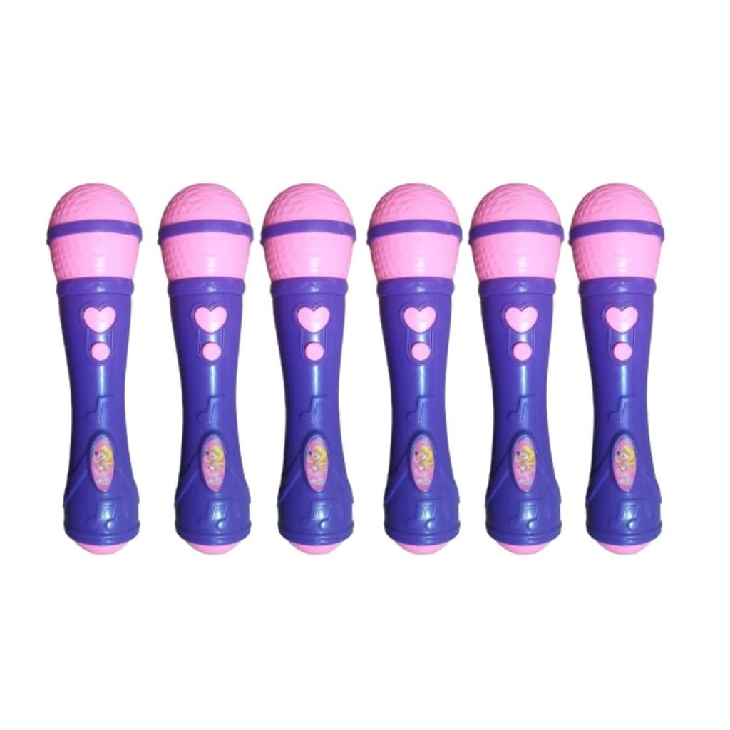 Kit 6x Brinquedo Microfone Musical Infantil Roxo - AP TOYS