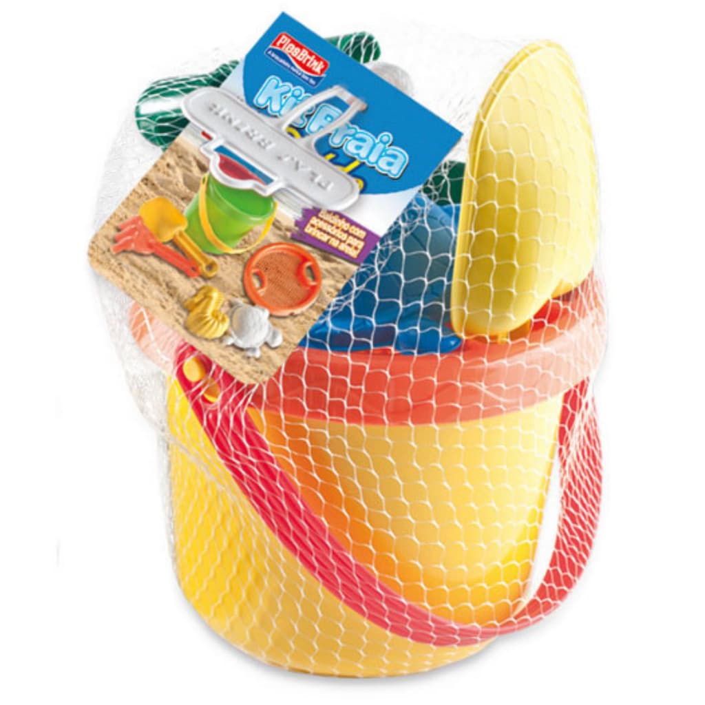 Baldinho De Praia Infantil Brinquedo Com Pazinha E Forminha Para Areia Balde Plasbrink