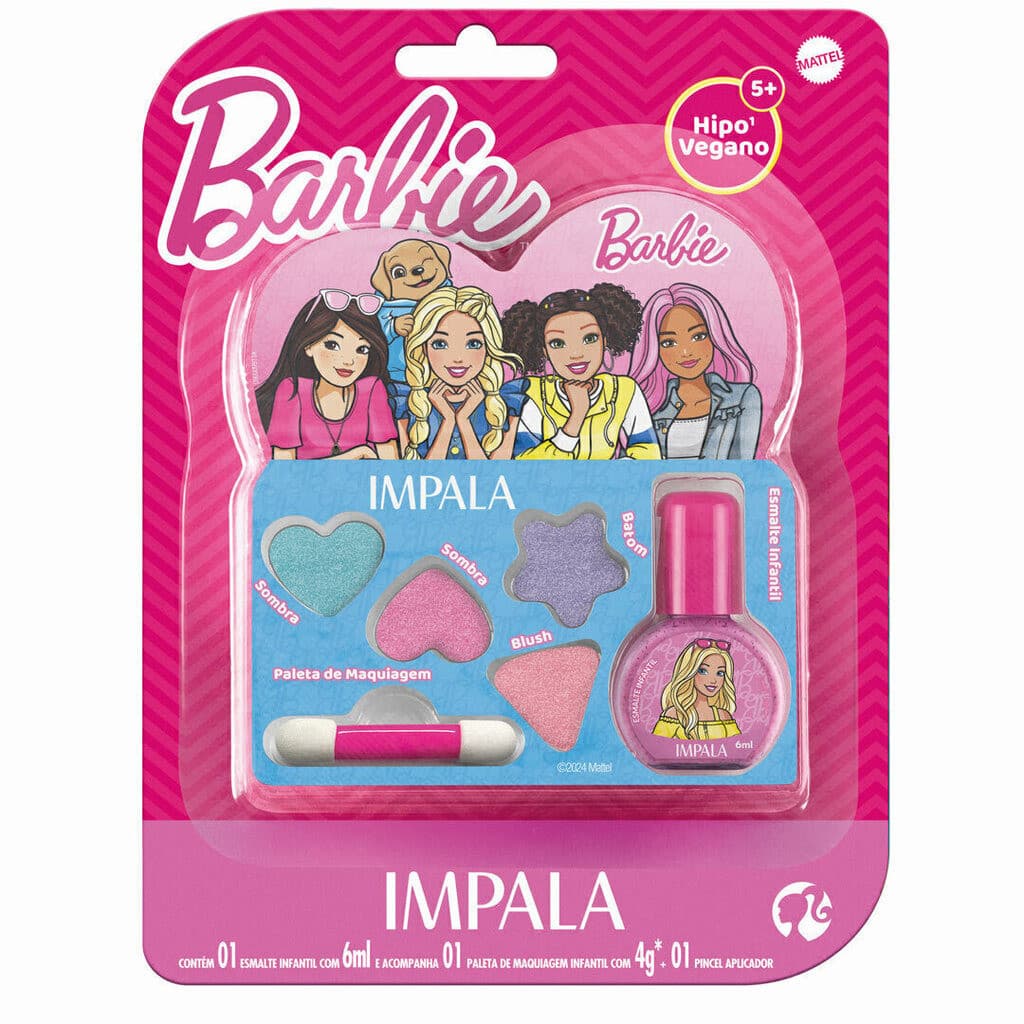 Kit Esmalte e Maquiagem Infantil Impala Barbie
