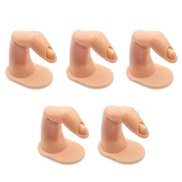 kit 50 Dedos Postiços Treino Manicure Encaixe Unhas Gel Fibr