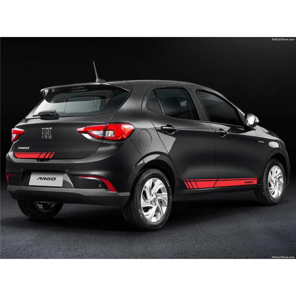 Kit 3 Adesivos Faixa Lateral Adesivo Fiat Argo Sport
