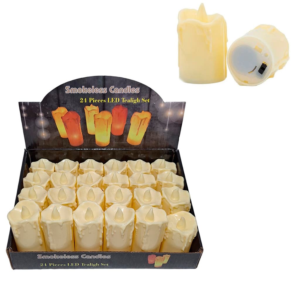 Kit 24 Velas Eletrônicas DANTAS LED Luz Amarela Sem Fogo Vela Decoração Casamento Festa Romântica Segura