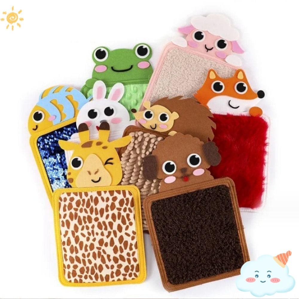 Tapete Tátil Sensorial RAIN1 , Almofada De Feltro De Desenho Animado De Brinquedo Educacional , Placa De Habilidade Manu