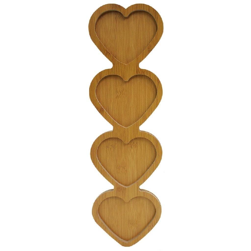 Petisqueira De 4 Divisórias De Coração Cozinha Utensílio Decorativo Para Servir Petiscos Frios Doces