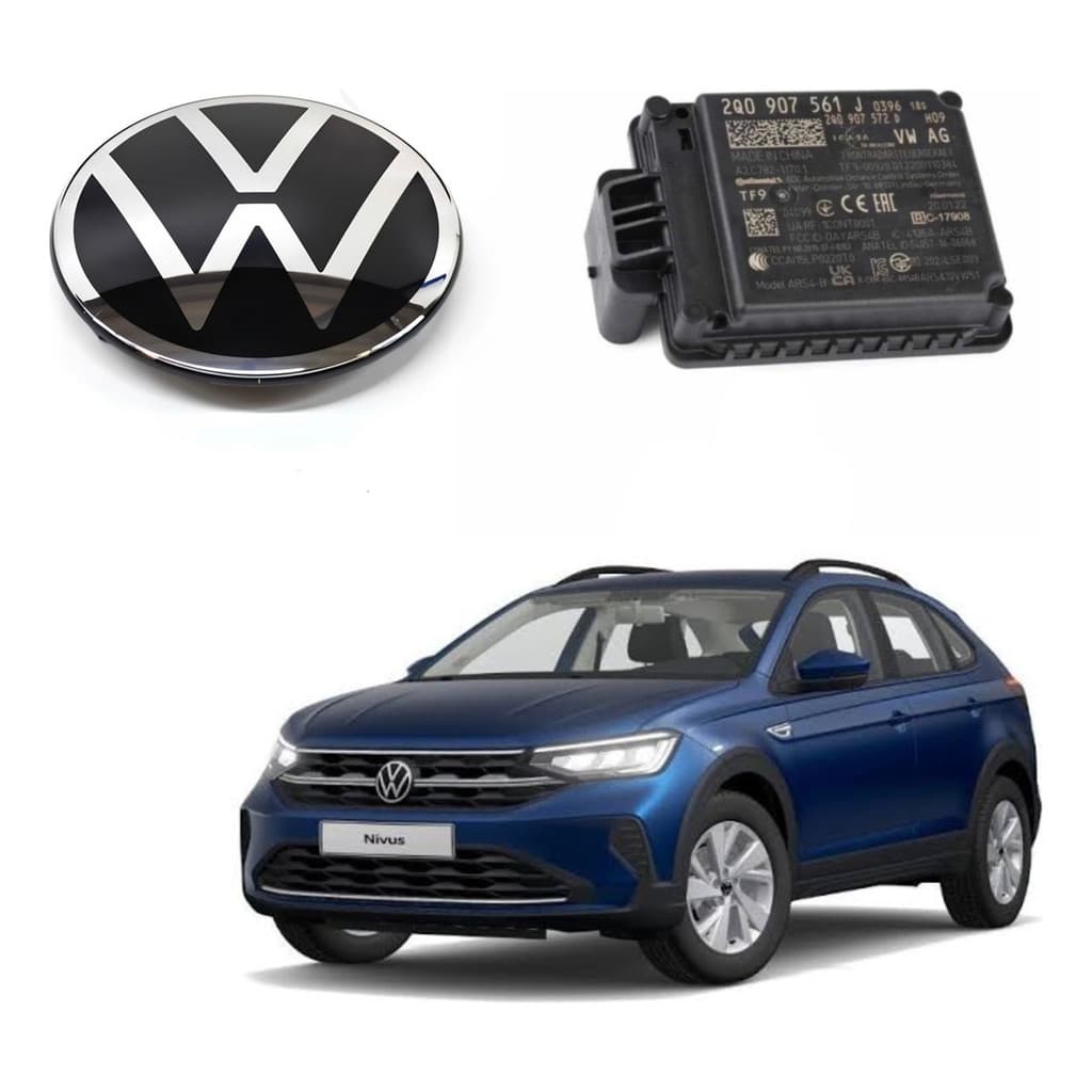 Sensor Acc 2q0907561j + Emblema Da Grade Nivus T-cross Taos
