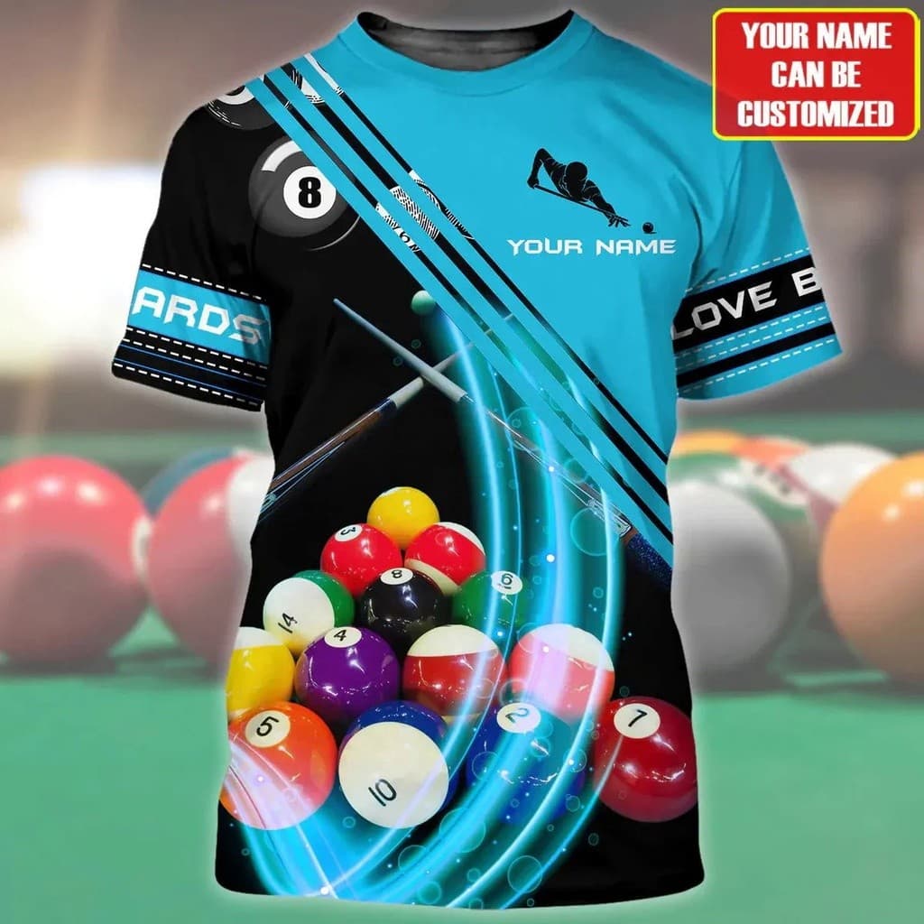 Camiseta De Verão Moda Masculina Personalizada Piscina Impressão 3D Unissexo Unisepo Adequado Para O Jogador De Bilhar H