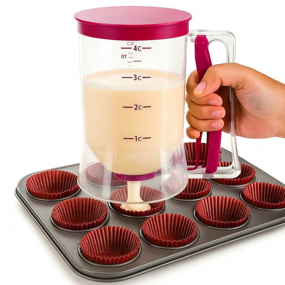 Funil Dosador Para Confeitaria 900ML Copo Dispenser Medidor Batedor De Massa De Bolo Cozinha Crepe