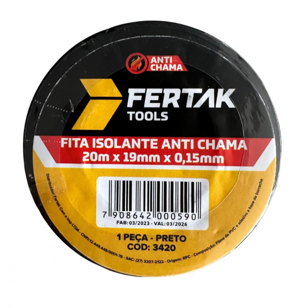 KIT 10 PÇ FITA ISOLANTE 19 MM X 20 M. 0.15MM FERTAK