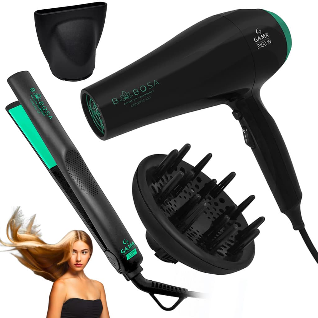 PRANCHA ALISADOR GAMA BABOSA  + SECADOR DE CABELO GAMA BABOSA COM DIFUSOR