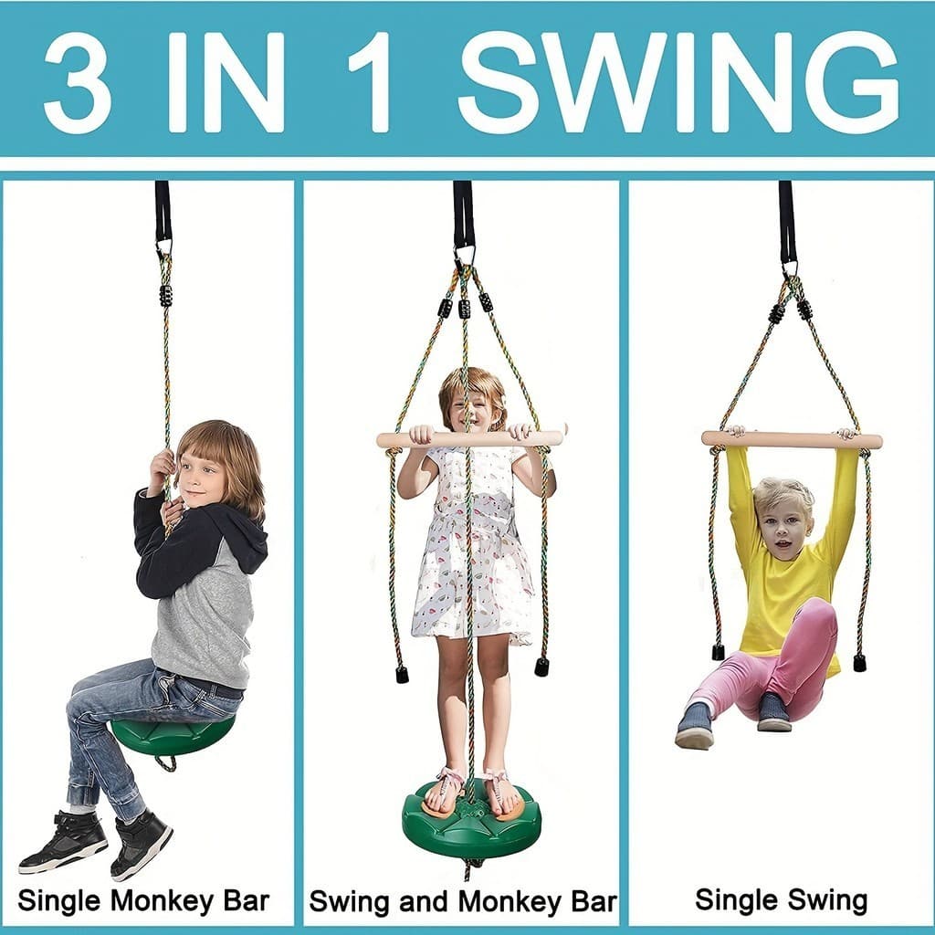 3-Em-1 Balanço Slide Macaco Pólo Conjunto Crianças Esporte Ao Ar Livre Brinquedo Ativo Aniversário