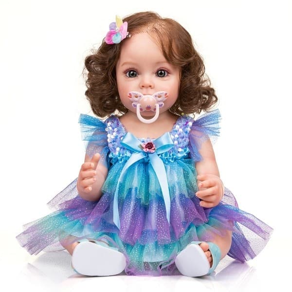 Boneca Reborn Cabelo Implantado Corpo de Silicone 48 Cent. New Happy