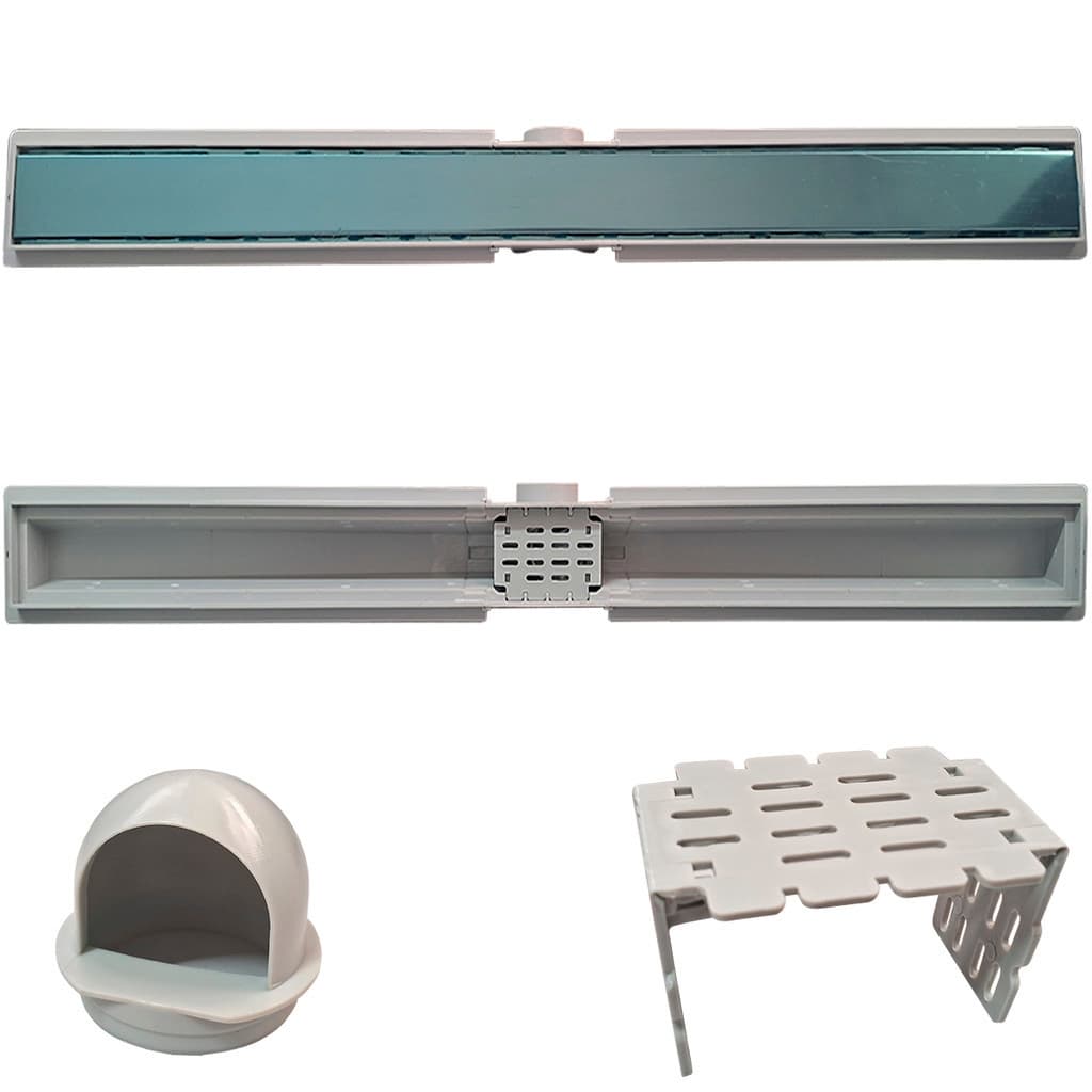 Ralo Inox Oculto Liso 5X50 Cm Discreto Evita Inseto Rato Porcelanato Pisos Escoamento Varandas