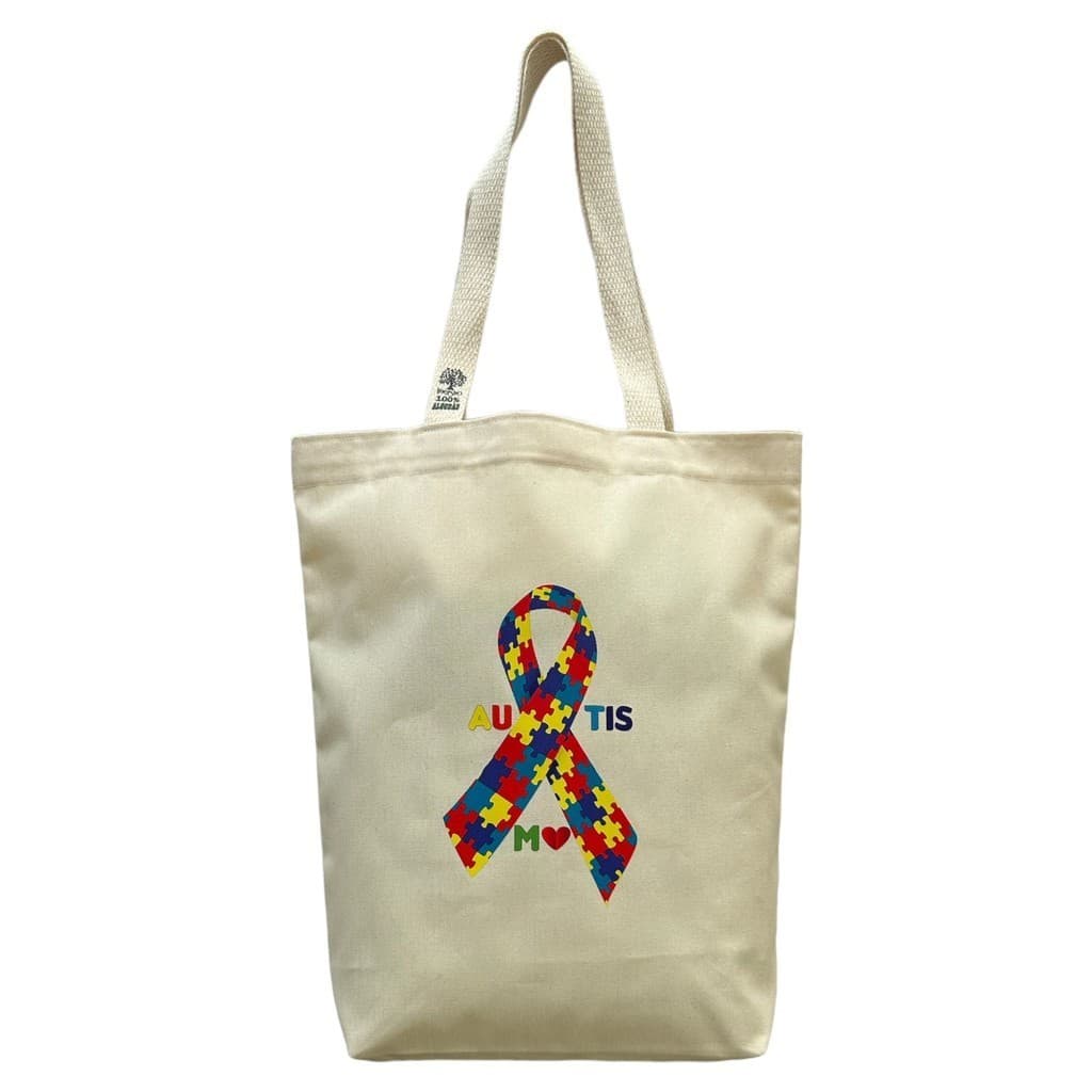 Ecobag Sacola Bolsa Algodão Cru Estampa Símbolo Autismo Autista SK