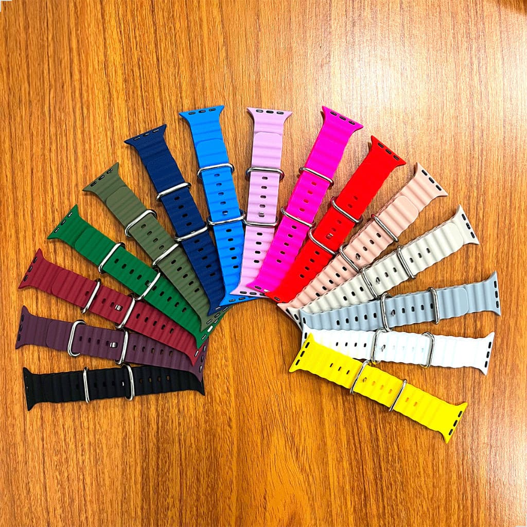 KIT 2 Pulseira Silicone Premium Smartwatch Relógio Inteligente Oceano Avulsa Fivela de Metal 38mm40mm41mm-42mm45mm49mm