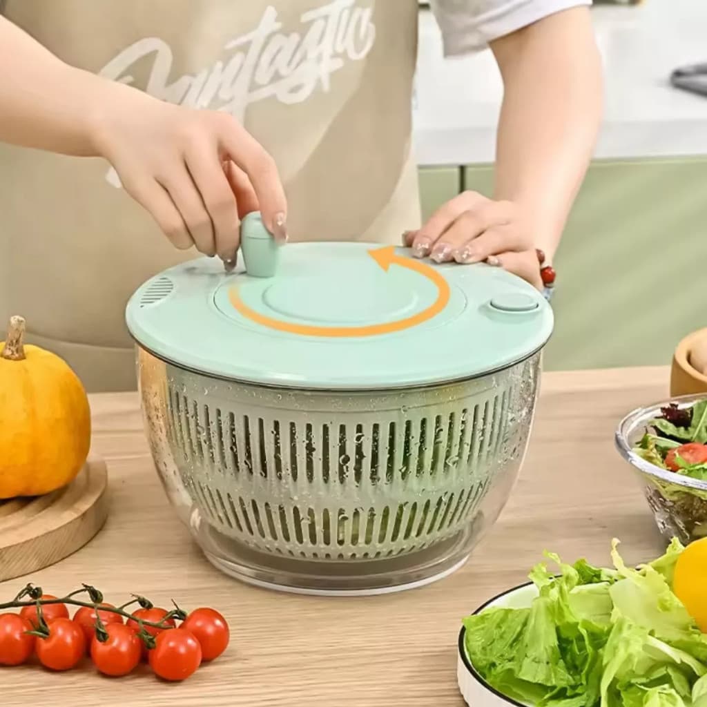 Centrífuga Secador Spinner De Bomba Grande De Salada Vegetais Cozinha