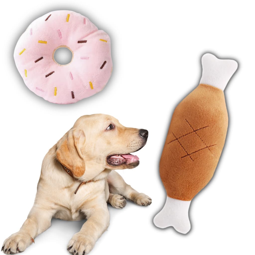 Brinquedo De Pelúcia Pet Interativo Antiestresse Rosquinha Pernil