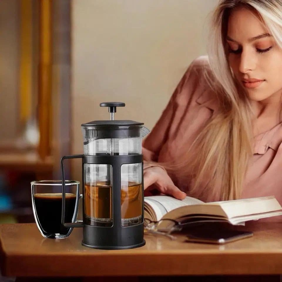 Cafeteira de Vidro Prensa Francesa Café Chá Cremeira Leite Cremoso 350ml/600ml Capuccino