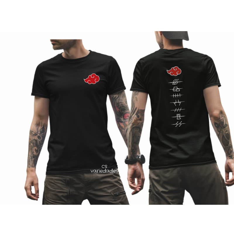 Camiseta Masculina Akatsuki Itachi Pain Naruto Camiseta Unissex 100% Algodão Manga curta Masculina feminina infantil