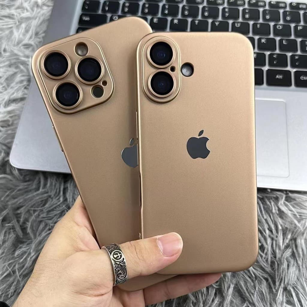 Nova Capa De Silicone Dourada Do Deserto Para Iphone 16 15 14 13 12 11 Pro Max Protetor De Lente E Recurso Anti-Queda