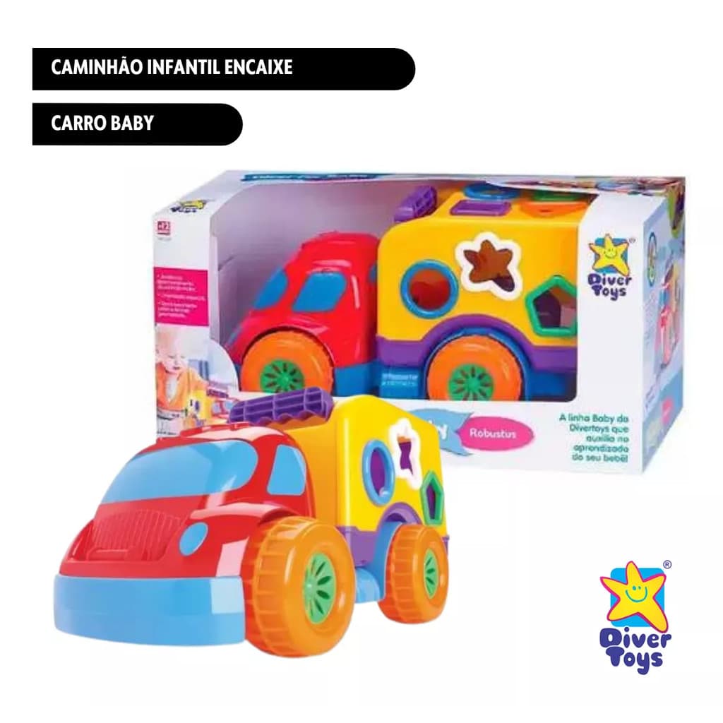 Brinquedo Carrinho De Atividades Educativo Caminhão Didático Peças Encaixe